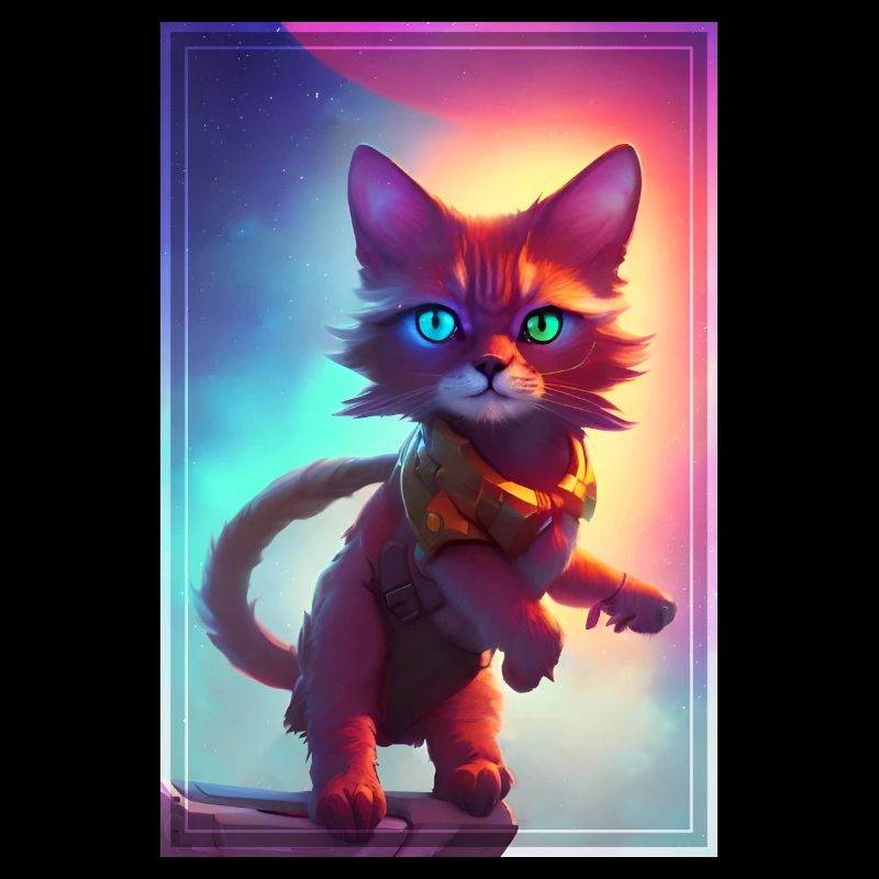 Cute Space Kitten travelling through the Universe