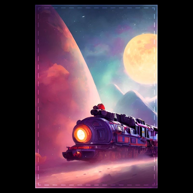 Cool Space Train travelling through the Universe