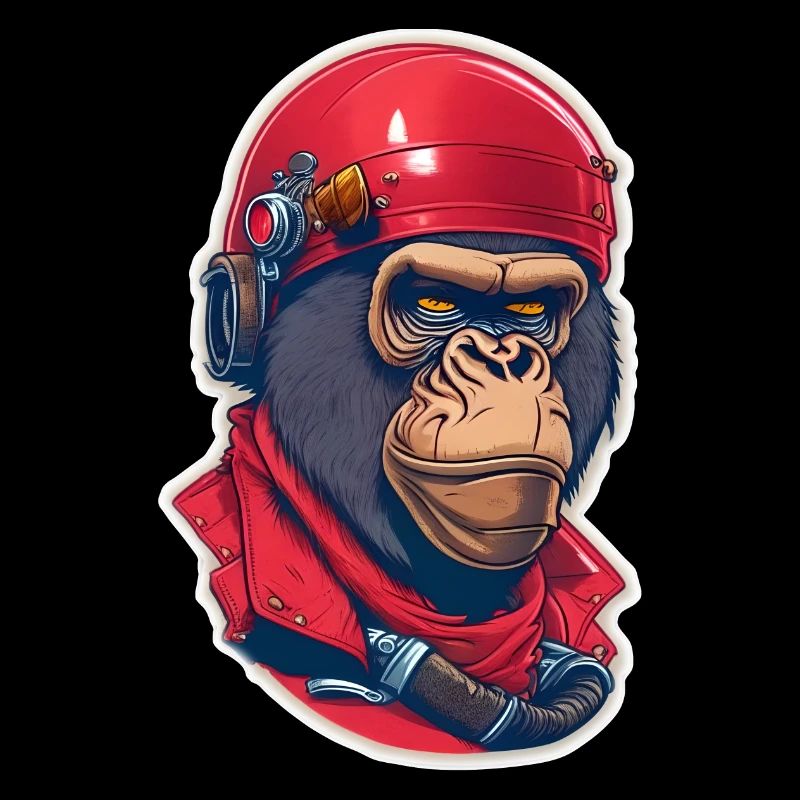 gorille motard singe