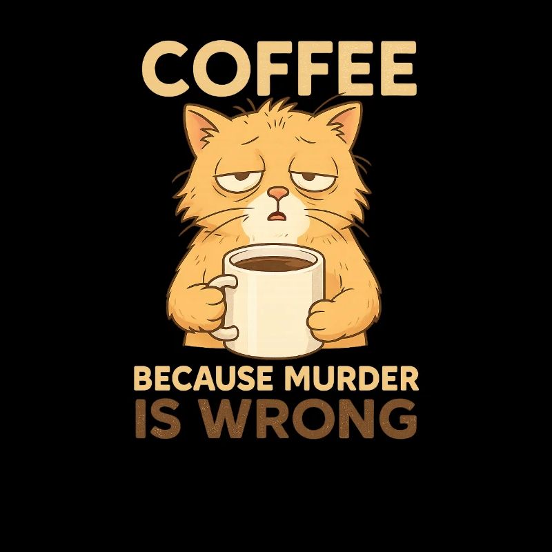 Müde Kaffe Katze - Coffee because murder is wrong