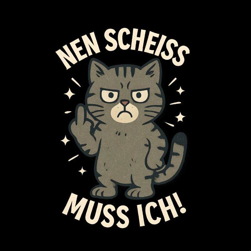 Frecher Spruch 'nen Scheiss muss ich Katze