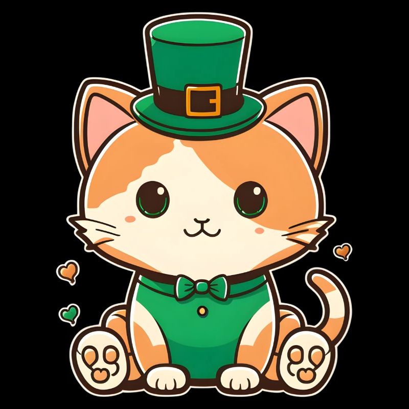 Chaton leprechaun en vert