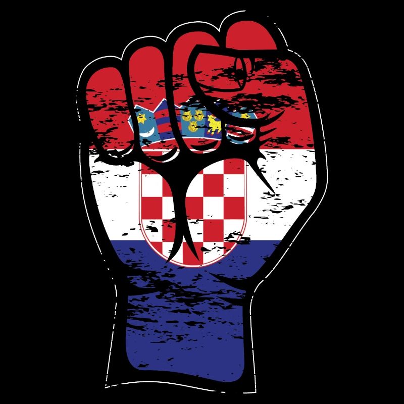 Croatie drapeau poing main utilisé symbole