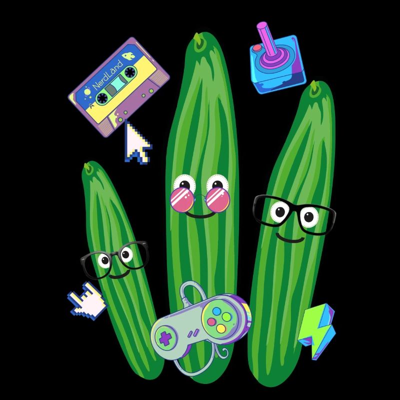 cucumber, trio, nerds, nerd, geek, console, pc