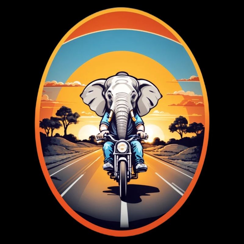 Eléphant à moto