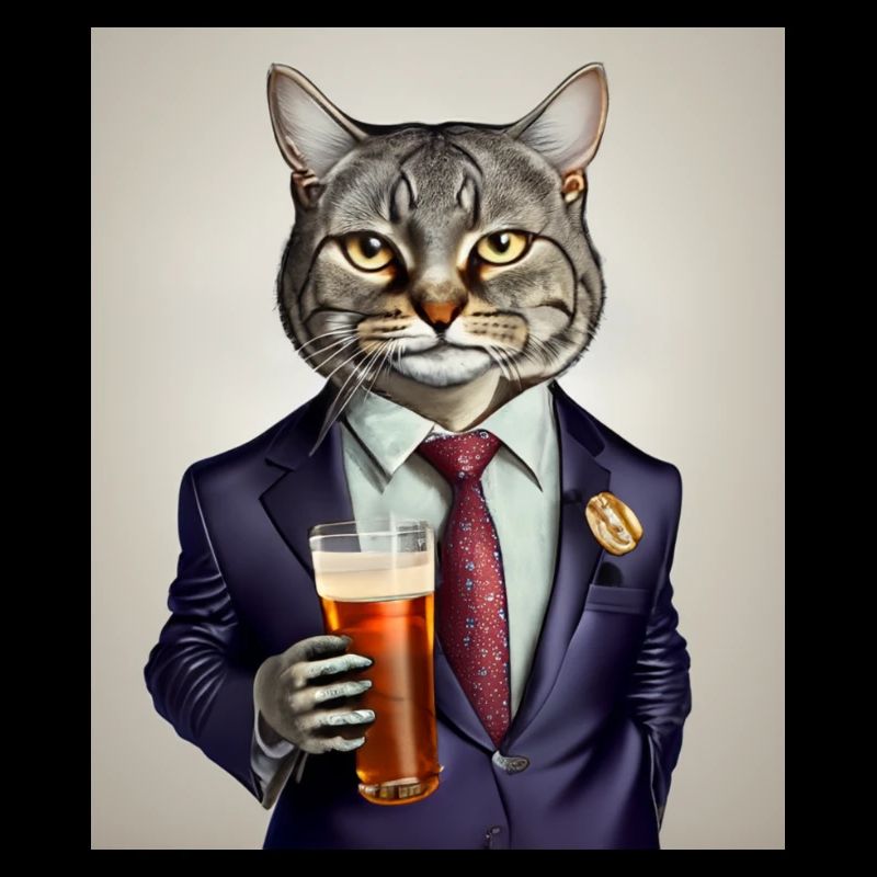 Chat dans le bar