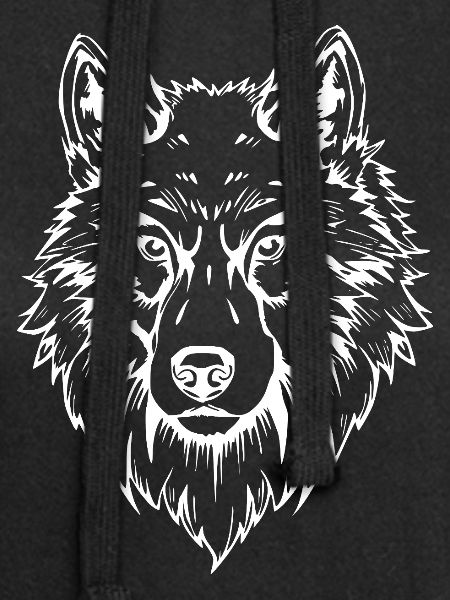 White Wolf Face Head
