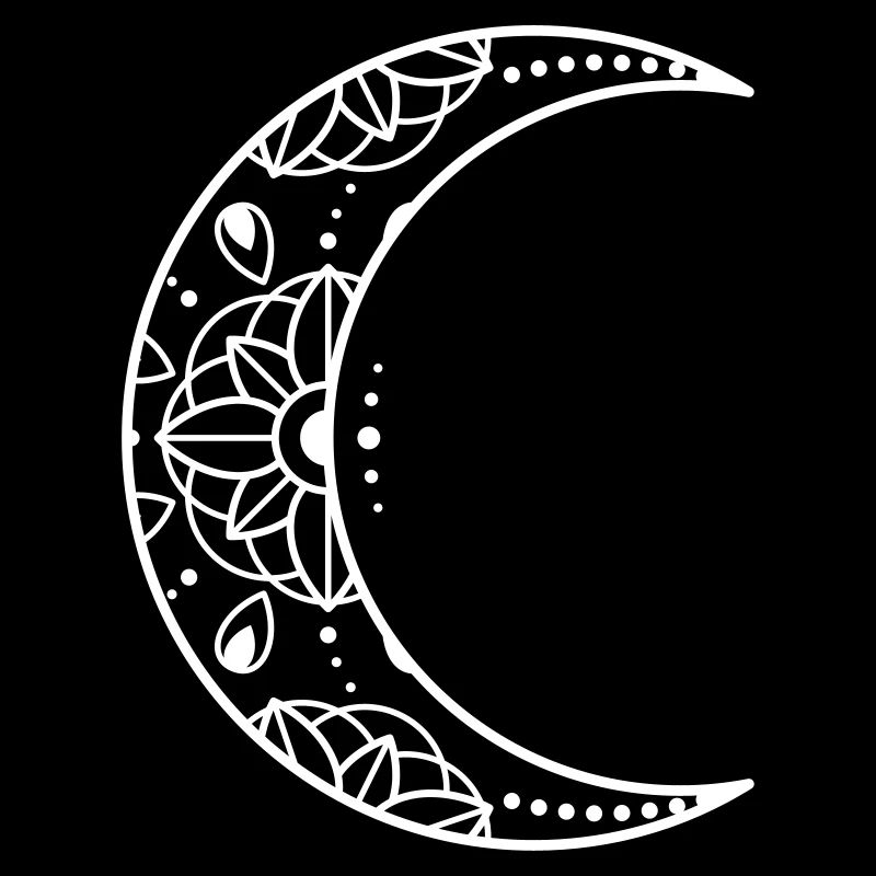Crescent Moon Boho Minimalistic Illustration