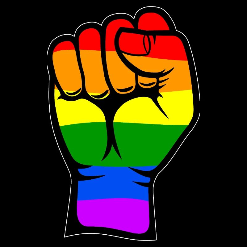 Regenbogenfarbe Flagge Hand Faust Symbol