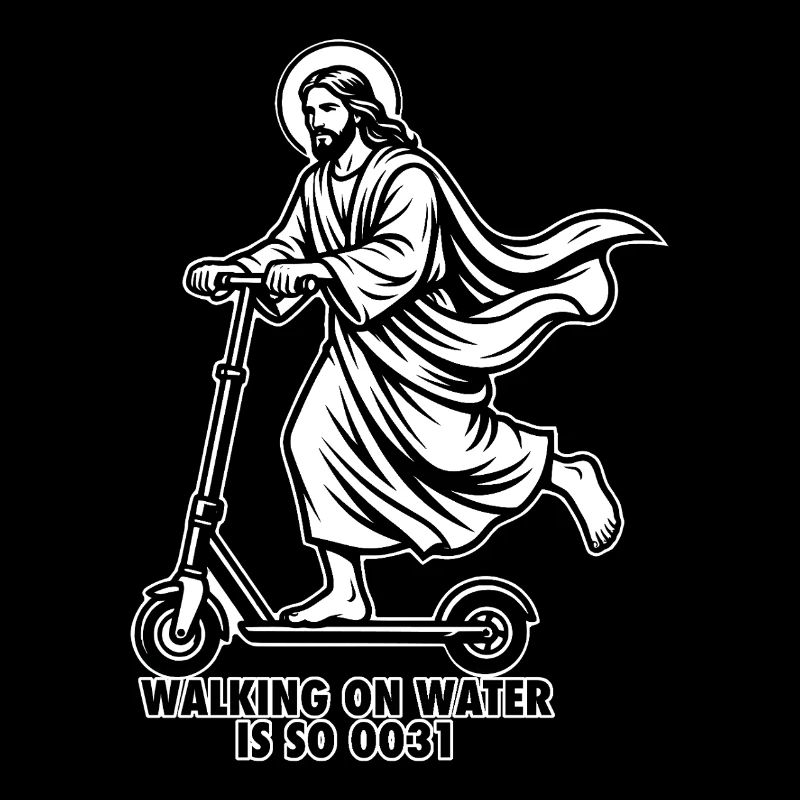 Jésus E-Scooter - Mème drôle de marche sur l’eau