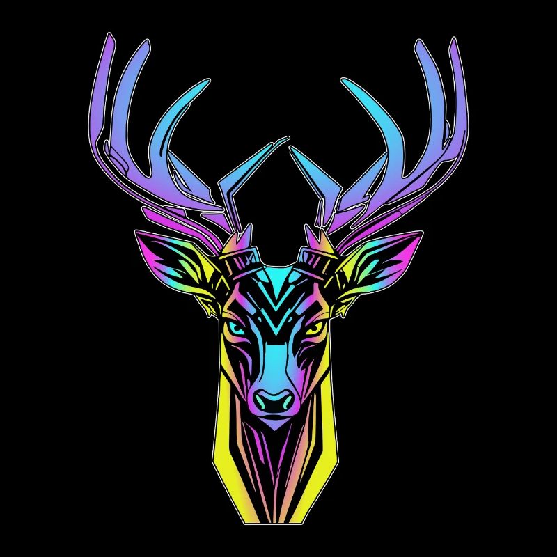 Neon-Hirschkopf