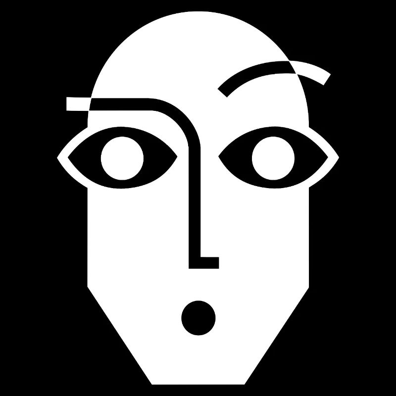 Black and White Linear Abstract Face