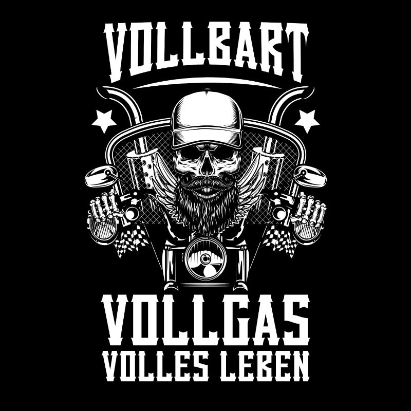 Bärtiger Biker Bartträger Motorradfahrer Motorrad