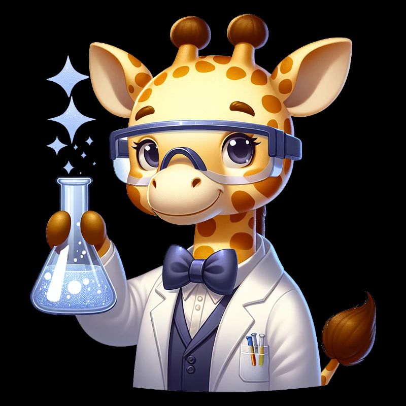 Cute Giraffe Scientist