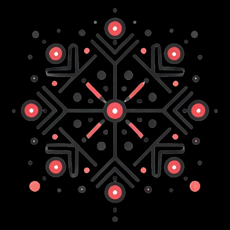 Conception élégante de l’insigne de flocon de neige rouge