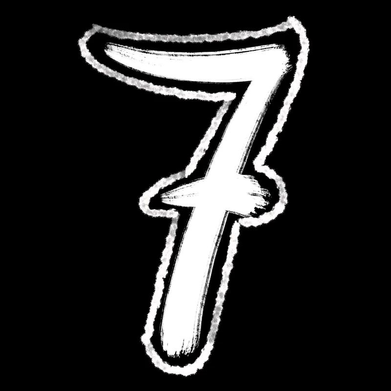 7 Seven Numbers Idée cadeau blanche peinte à la main