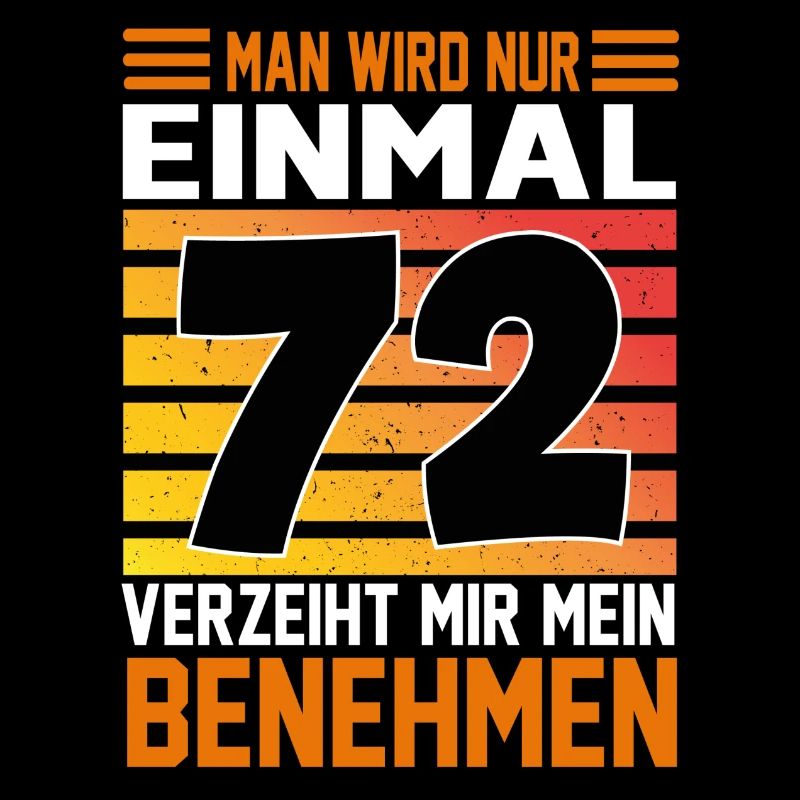 Geburtstag Man wird nur einmal Alter Jahre 72