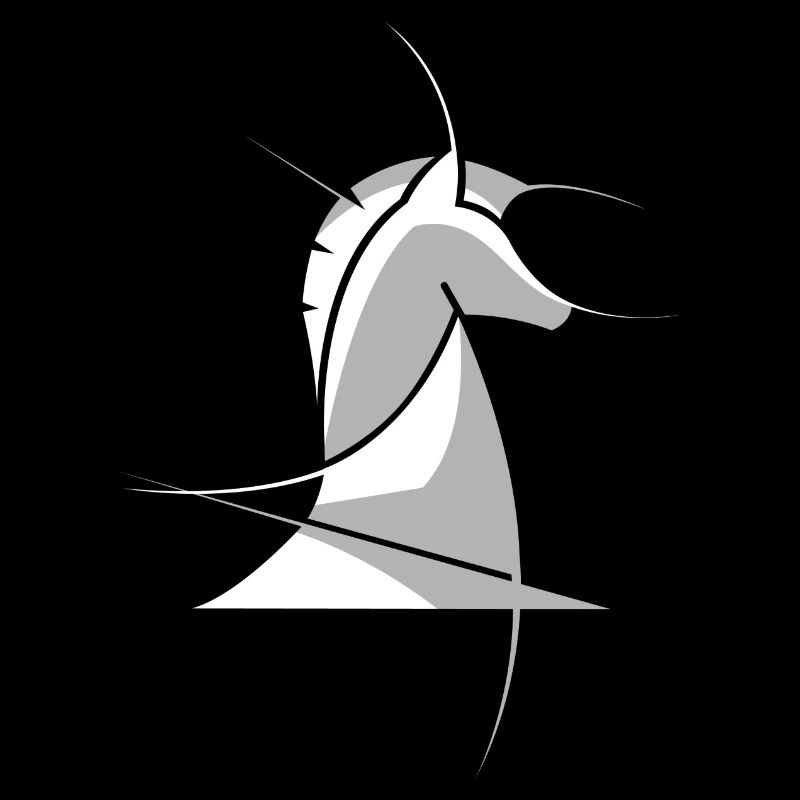 Schachpferd abstrakt – Minimal Chess Design