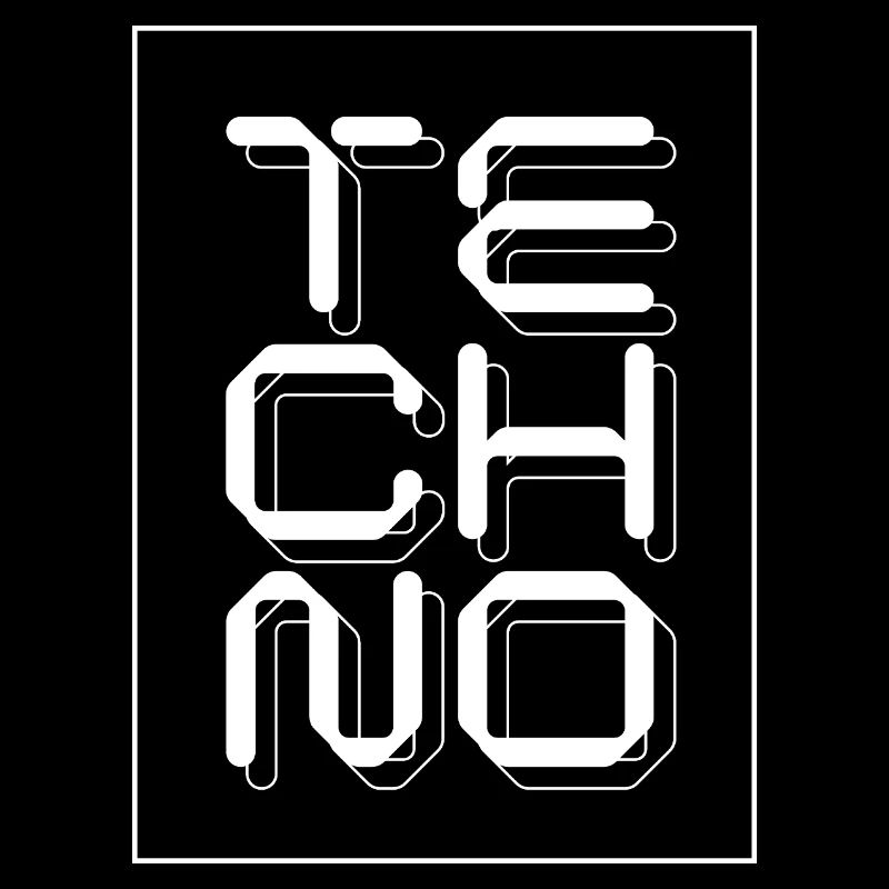 Techno music logo Glyphs