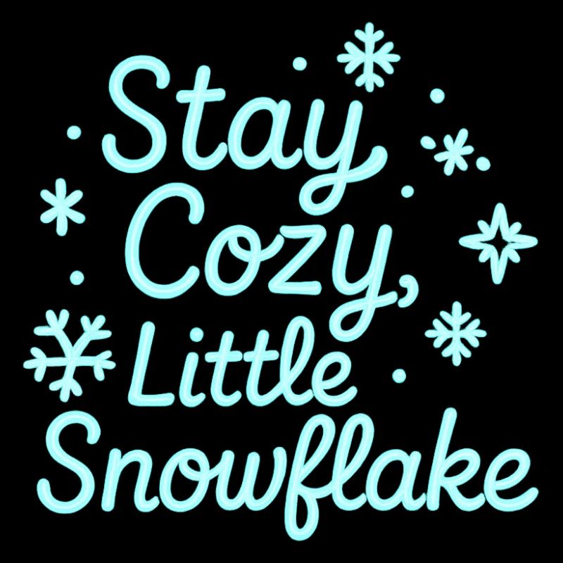 Stay Cozy Snowflake Neon Script
