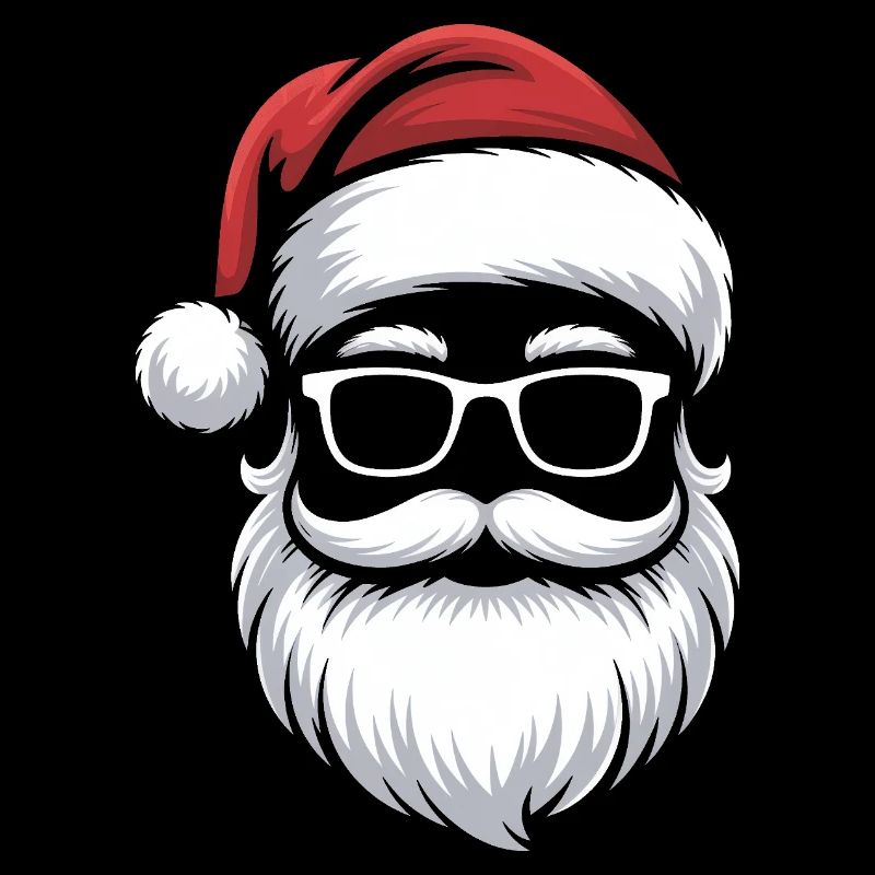 Weihnachtsmann mit Schnurrbart Brille