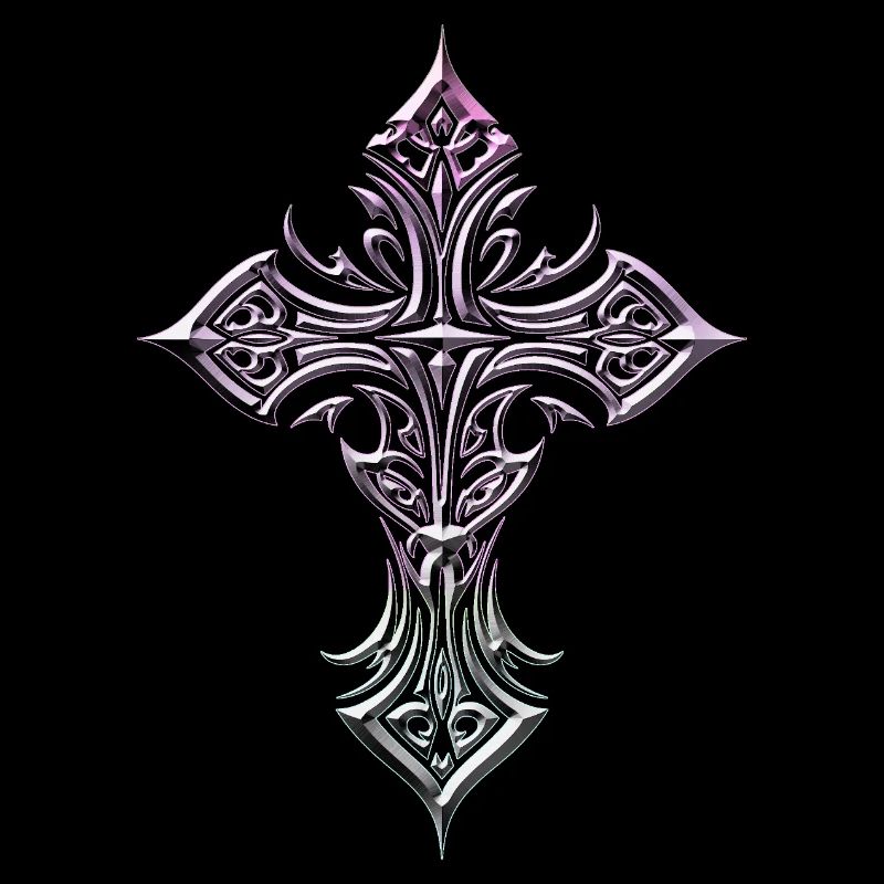 Iridescent Gothic Cross Templar Flair