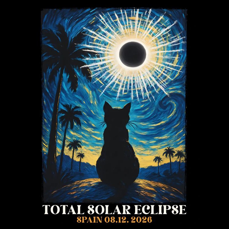 Total Solar Eclipse Van Gogh Style Spain 2026