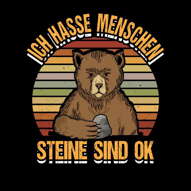 Ich hasse Menschen Bär Sprüche Sarkasmus