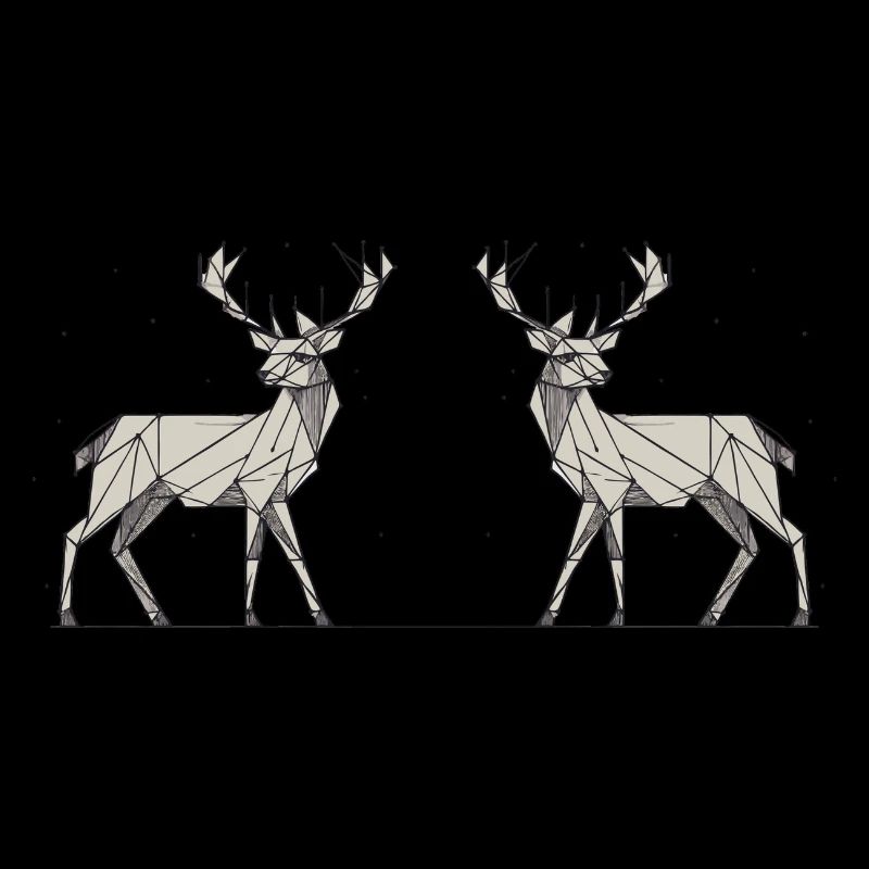 Hirsch 2 grau Schnee