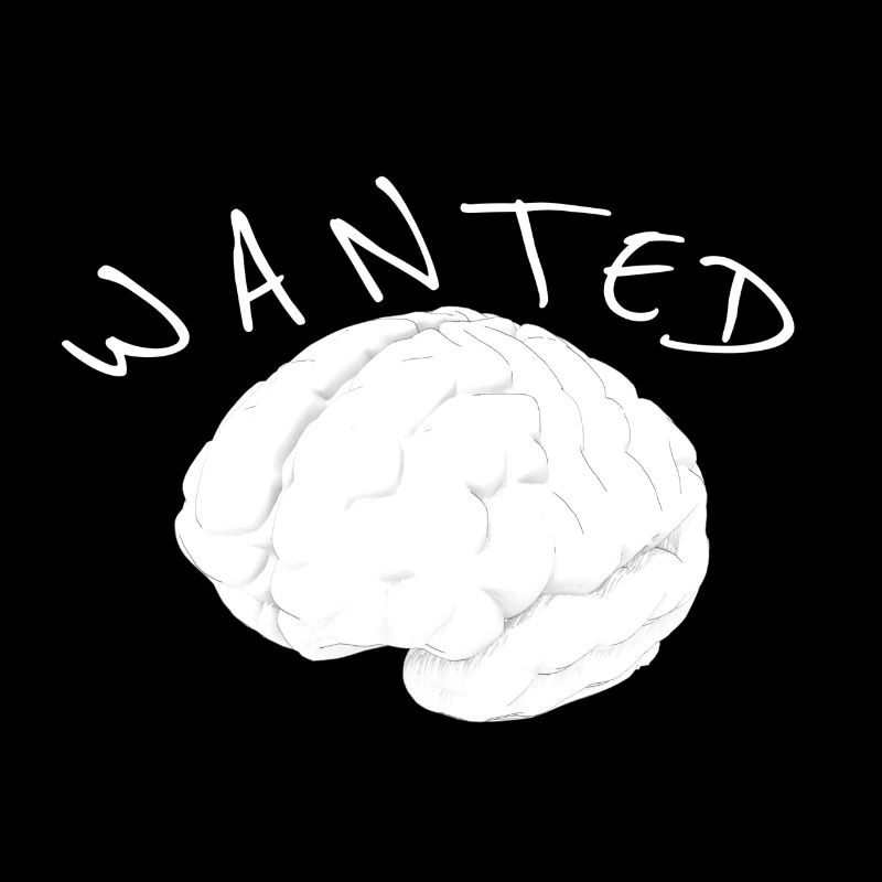 Brain Wanted White Drawing