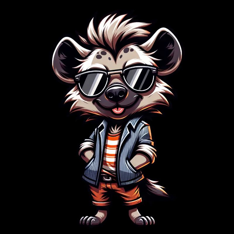 Conception de dessin animé de bande dessinée hyène cool