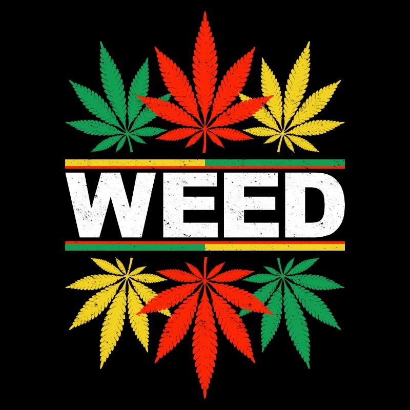 Lebendiges Design mit Cannabisblattmustern