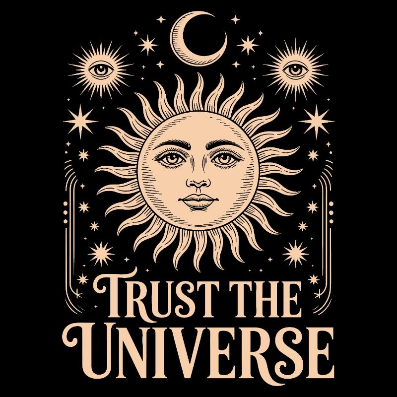 Faites confiance à l’univers Mystical Boho Soleil et Lune