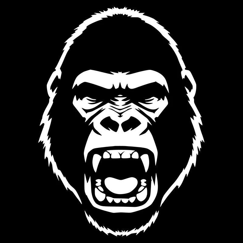 Furious Gorilla Stencil Grunge vector_path128