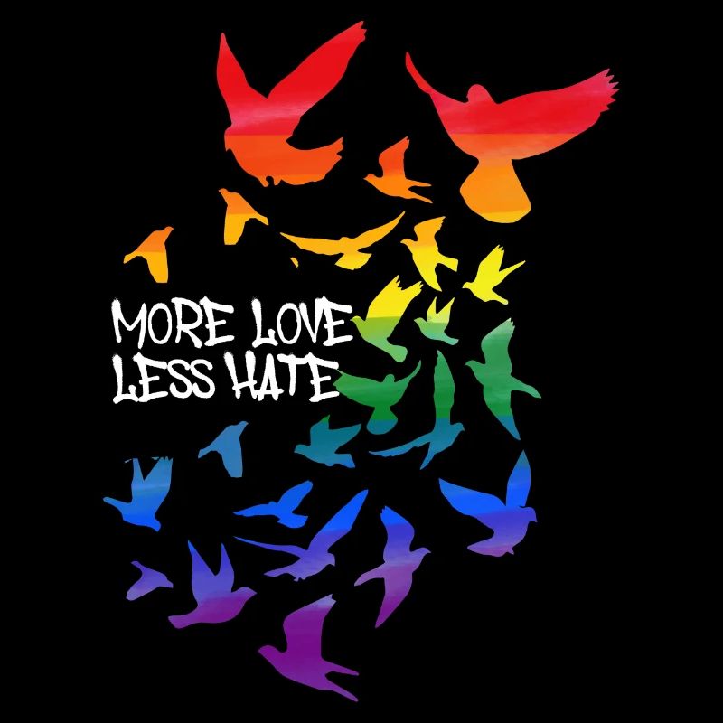 More love less hate ,pigeons, pigeon ,graffit,LGBT