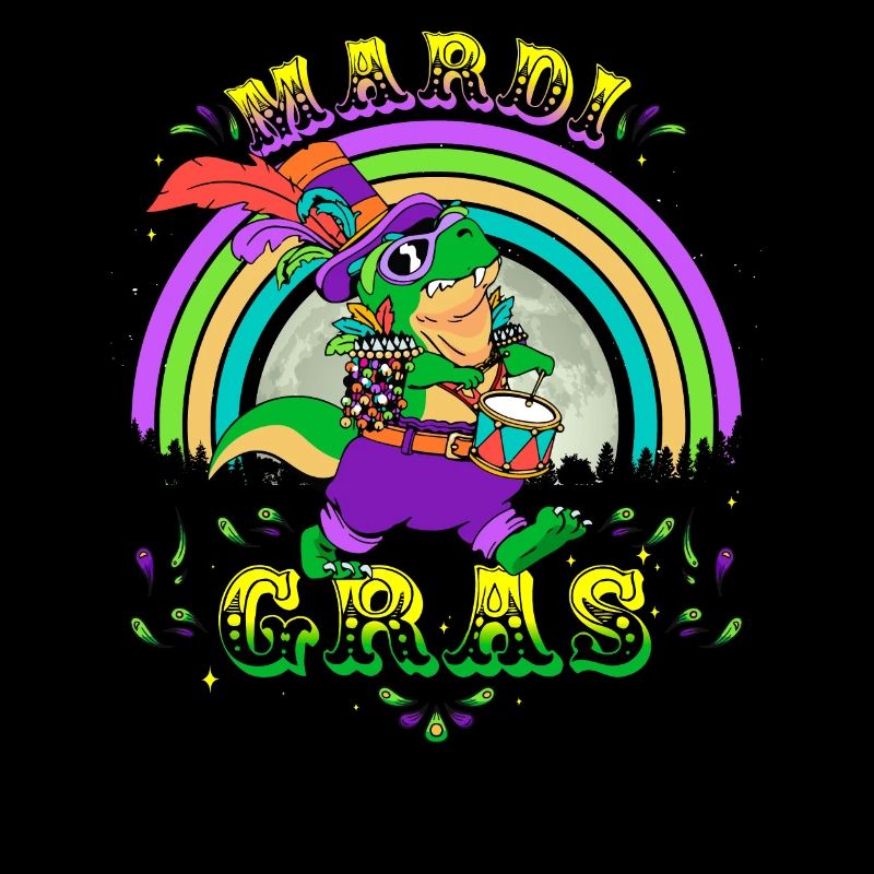 2023 Mardi Gras Party Hat T Rex Drummer Mardi