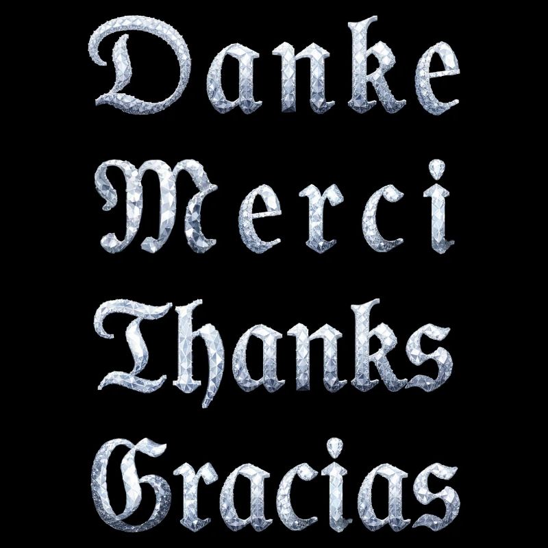 Multilinguale Dankesbotschaft Eiskristall