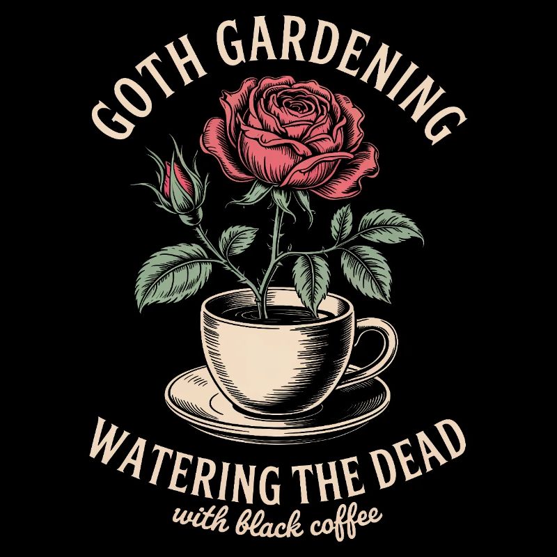 Goth Gardening Coffee Rose Cup