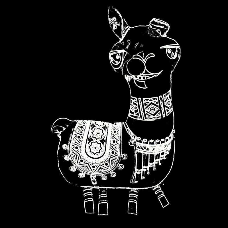 llama,alpaca, illustration, comic,white