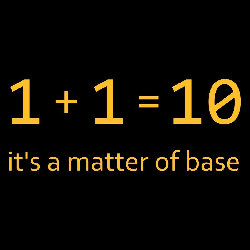 Conception ringard "1 + 1 = 10" - c'est une question de base