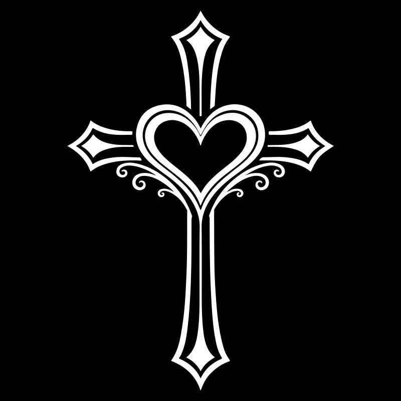 Jésus symbole de croix de cœur