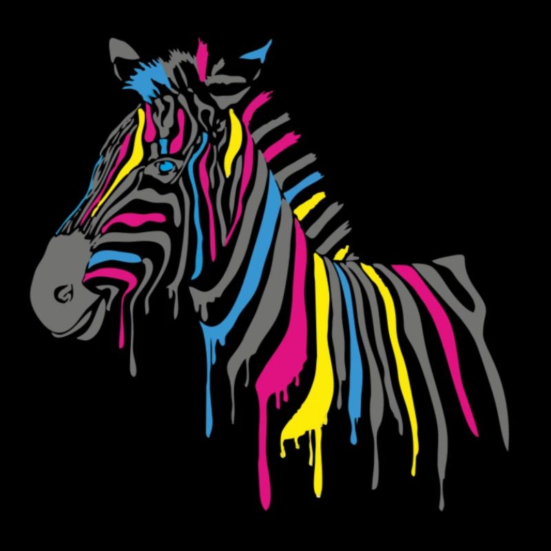Zebra with paint