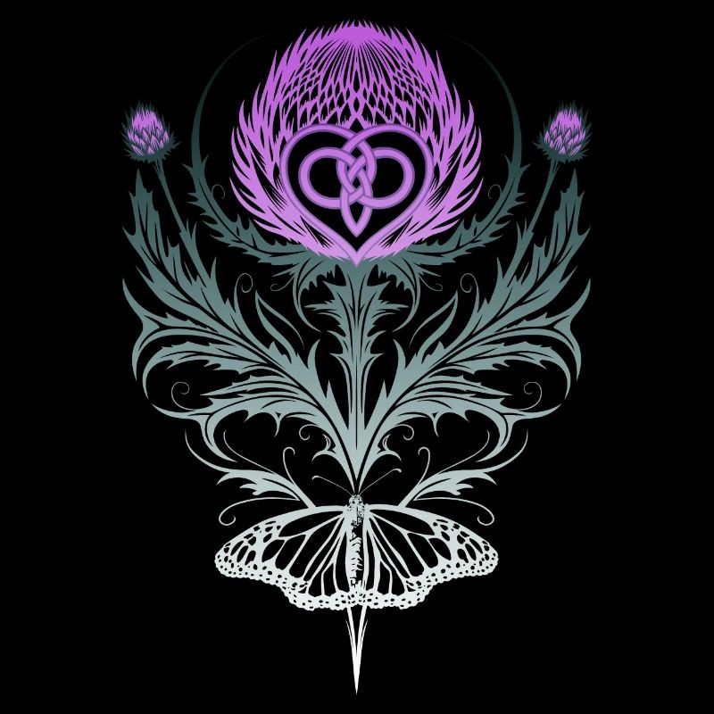 Distel mit Schmetterling Mutterknoten