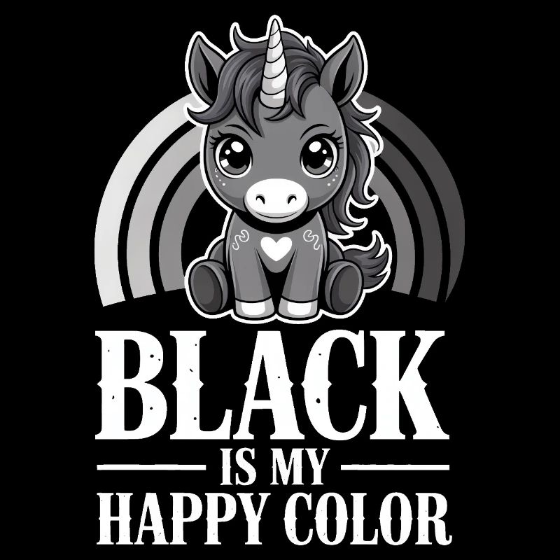 Licorne Glow : Le noir est ma couleur joyeuse
