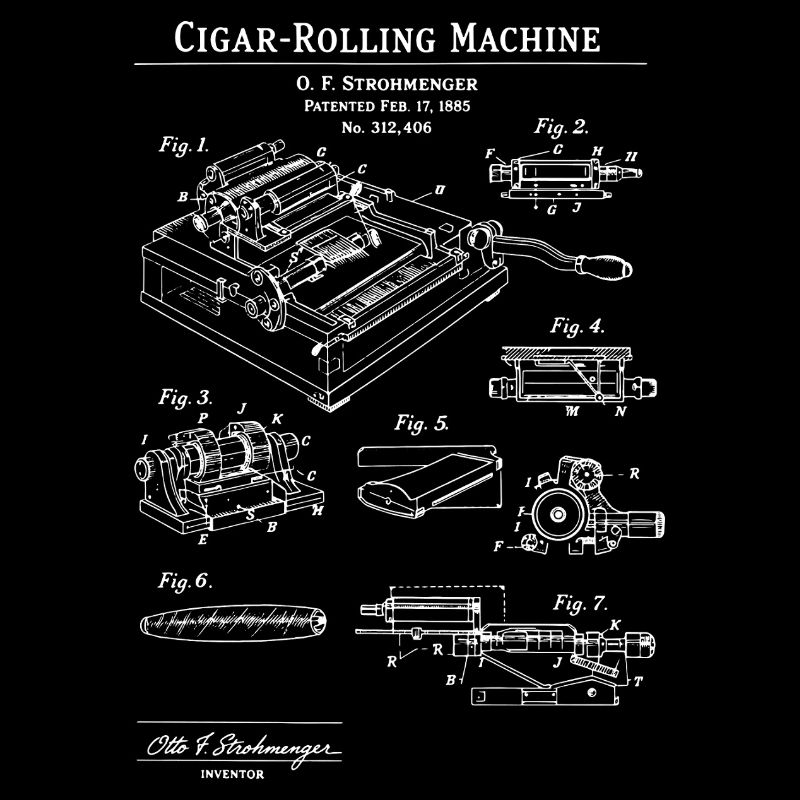 Plan plan de la machine à rouler des cigares