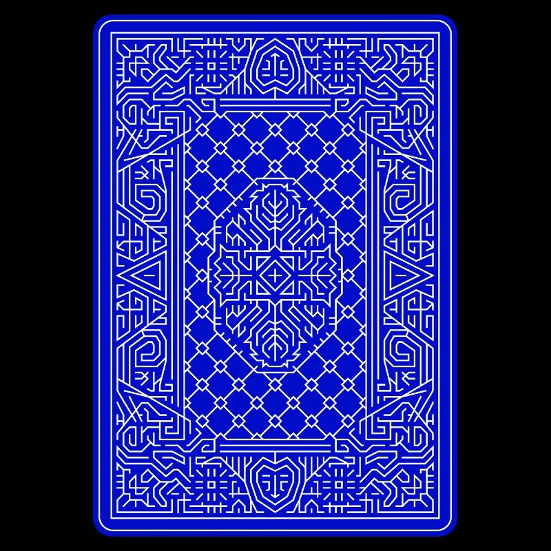 Geometric Playing Card Vector Art Blue