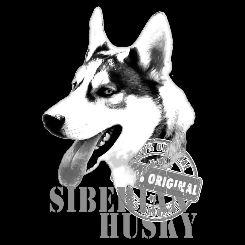 Siberian Husky Monochrome Print 100% Original