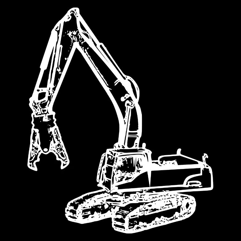 Excavator demolition grapple grapple white