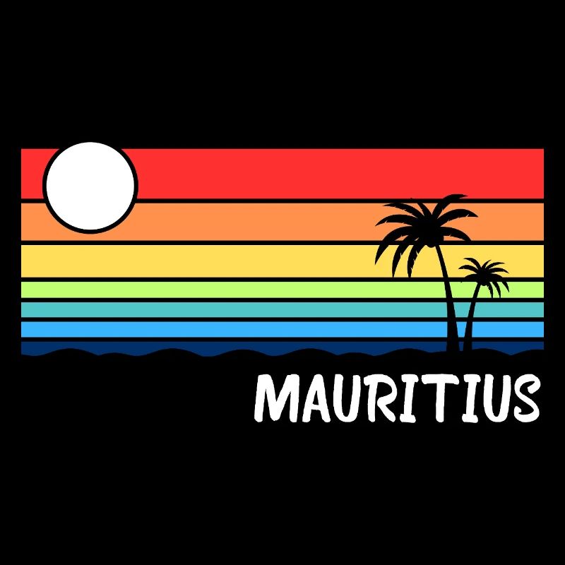 Mauritius Holiday Palm Trees Vintage Design Idea