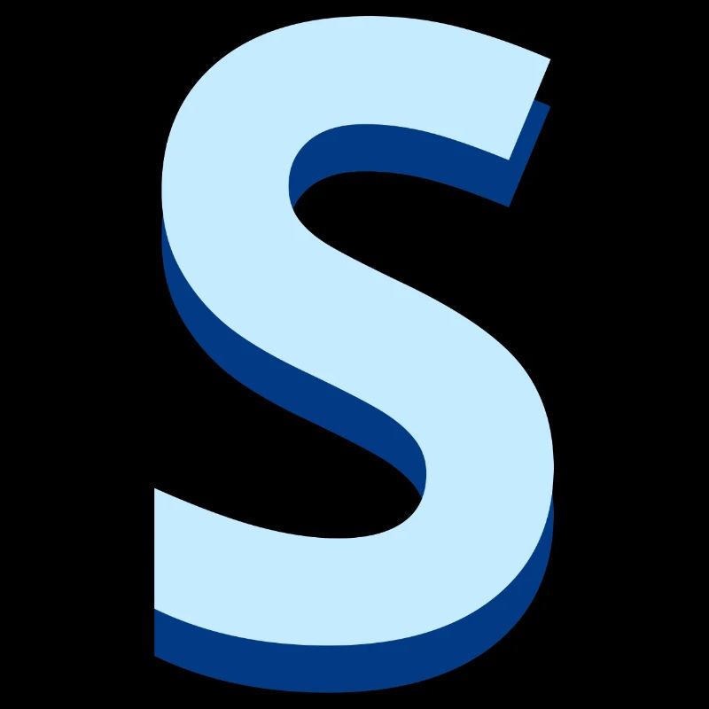 Lettre s bleu pop et moderne